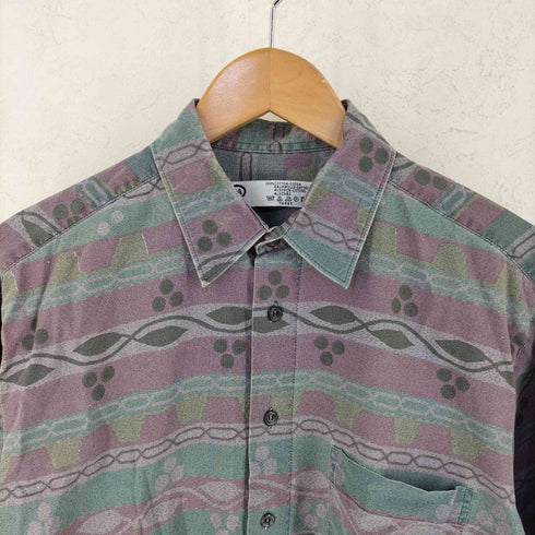 シーアンドエー C&A 90S コットン 幾何学模様 総柄 シャツ メンズ M