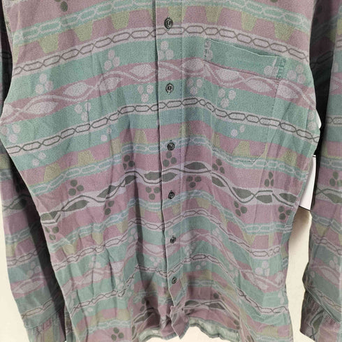 シーアンドエー C&A 90S コットン 幾何学模様 総柄 シャツ メンズ M