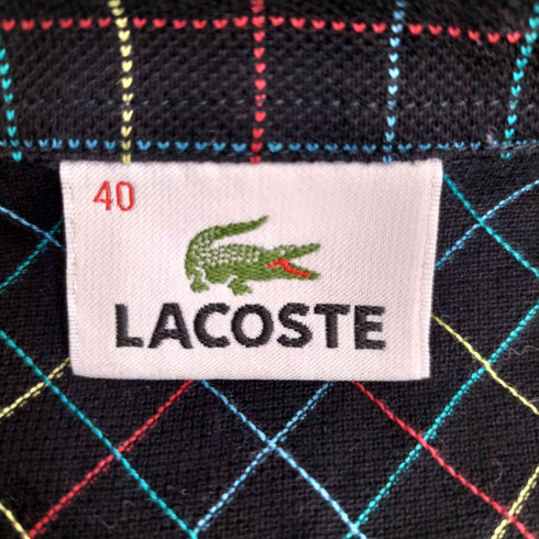 ラコステ LACOSTE ロゴ刺繍 マルチカラーチェック 半袖 ポロシャツ レディース FR:40