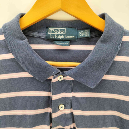 ポロバイラルフローレン Polo by RALPH LAUREN 90S ポニー刺繍 S/S ボーダー ポロシャツ メンズ XXL