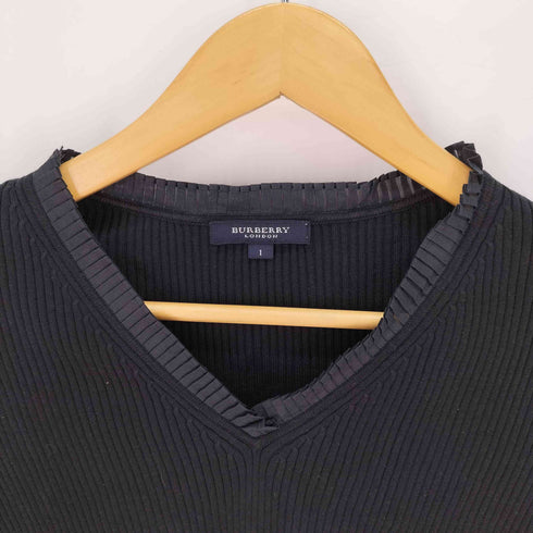 バーバリーロンドン BURBERRY LONDON 裾ホース刺繍 リブ フリルニットカットソー レディース JPN:1