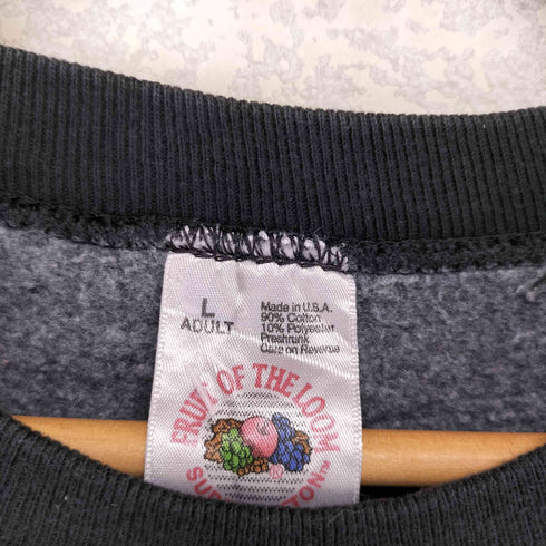 フルーツオブザルーム FRUIT OF THE LOOM MADE IN USA キャラクター刺繍 クルーネックスウェット メンズ JPN:L