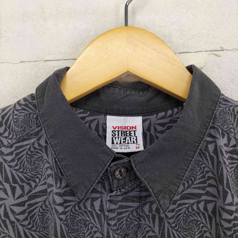 ヴィジョンストリートウェア VISION STREET WEAR 90S USA製 総柄シャツ 幾何学柄 John Grigley メンズ import:M