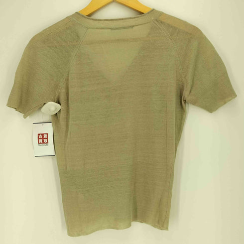 ヒューゴボス HUGO BOSS リネン Vネック 2ポケ S/S 半袖 ニット レディース import:S
