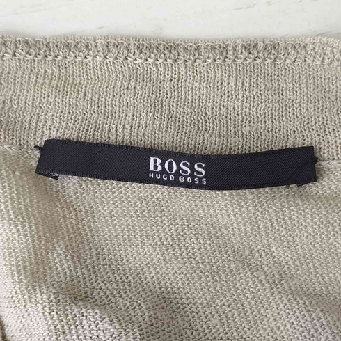 ヒューゴボス HUGO BOSS リネン Vネック 2ポケ S/S 半袖 ニット レディース import:S