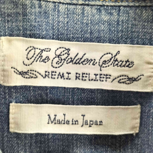 レミレリーフ REMI RELIEF スタッズ パッチワークデザイン デニムウエスタンシャツ メンズ L