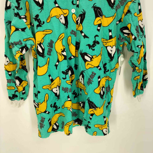 90S ムービー キャラクタープリント 総柄 バンドカラー プルオーバー L/S シャツ レディース