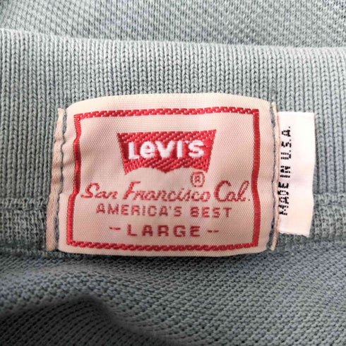 リーバイス Levis 90S USA製 ワンポイント ロゴ刺繍 鹿の子 S/S ポロ シャツ メンズ import:L
