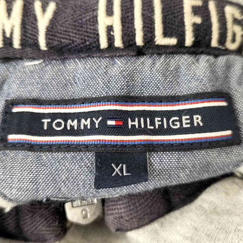 トミーヒルフィガー TOMMY HILFIGER フード裏 サーマル 袖ワッペン フロッキープリント ジップ パーカー メンズ import:XL