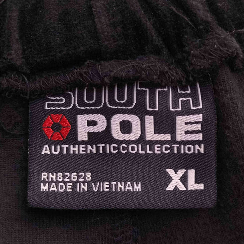 サウスポール SOUTHPOLE ロゴ 刺繍 裾ジップ ベロア ワイド ストレート パンツ メンズ XL