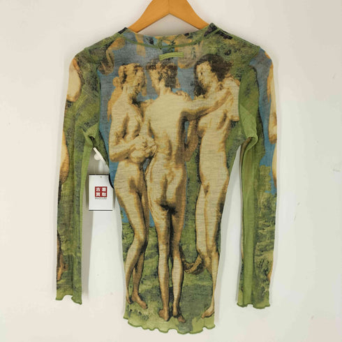 ジャンポールゴルチエフェム Jean Paul GAULTIER FEMME パワーネット アートグラフック カーディガン レディース 40