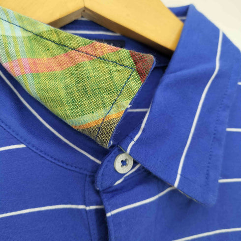 ポロゴルフラルフローレン POLO GOLF RALPH LAUREN VINTAGE LISLE PIMA COTTON ビッグポニー 刺繍 ボーダー ポロシャツ メンズ import:M