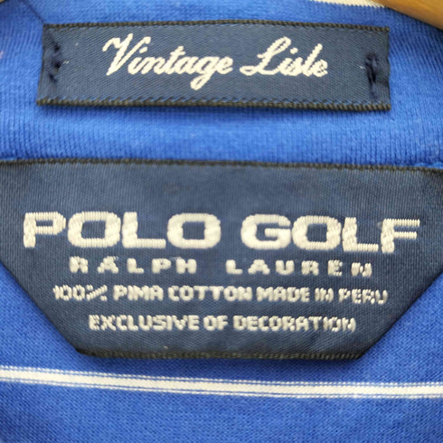 ポロゴルフラルフローレン POLO GOLF RALPH LAUREN VINTAGE LISLE PIMA COTTON ビッグポニー 刺繍 ボーダー ポロシャツ メンズ import:M