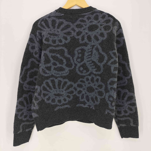 マリメッコ marimekko 花柄ニット ラムクルーネックセーター ラムミニスカート レディース L/L