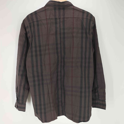 バーバリーロンドン BURBERRY LONDON ノバチェック 後染め レギュラーカラー L/S シャツ メンズ LL