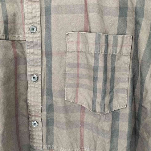 バーバリーロンドン BURBERRY LONDON ノバチェック 後染め レギュラーカラー L/S シャツ メンズ LL