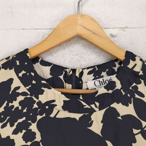 クロエ Chloe MADE IN FRANCE フランス製 花柄 バックジップ ワンピース レディース T34