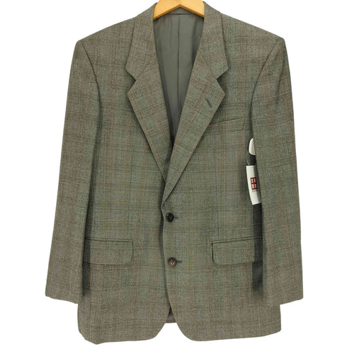 クリスチャンディオール Christian Dior カシミヤ混 グレンチェック ウール 2B テーラードジャケット メンズ 93-80-170