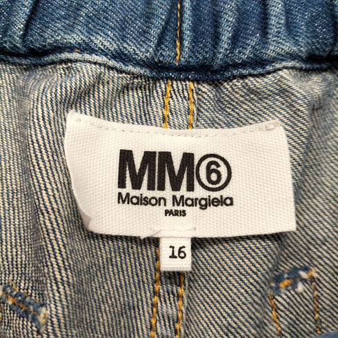 エムエムシックスメゾンマルジェラ MM6 Maison Margiela ペンキ ボタンフライ ワイド デニム パンツ レディース 16Y