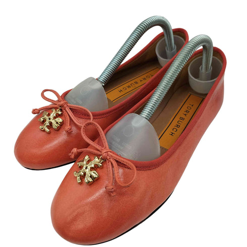 トリーバーチ TORY BURCH ロゴチャーム リボン バレエシューズ レディース 5 1/2 M