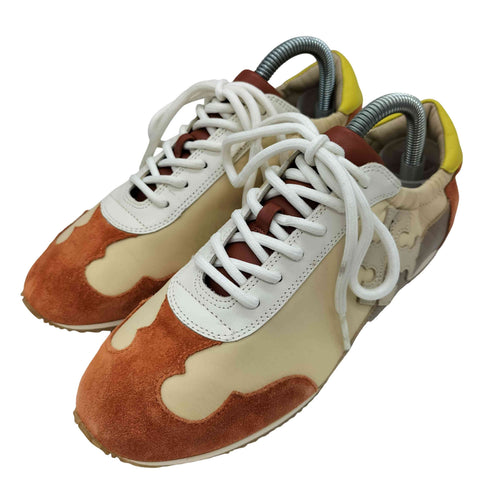 トリーバーチ TORY BURCH ロゴ パッチ 異素材切替 スエード レザー ローカット スニーカー レディース 6 1/2