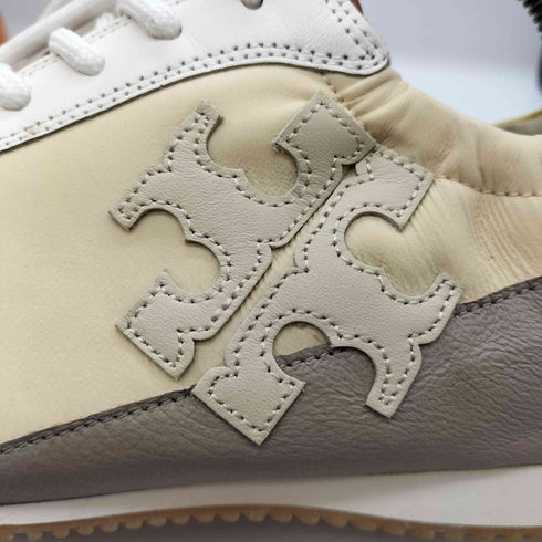 トリーバーチ TORY BURCH ロゴ パッチ 異素材切替 スエード レザー ローカット スニーカー レディース 6 1/2