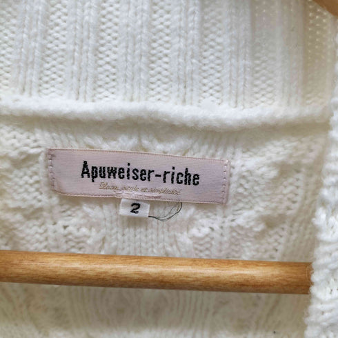アプワイザーリッシェ Apuweiser riche ケーブルフリルニット レディース JPN:2