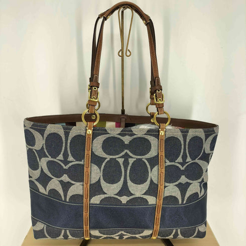 コーチ COACH デニム レザー シグネチャー トートバッグ レディース