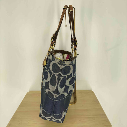 コーチ COACH デニム レザー シグネチャー トートバッグ レディース