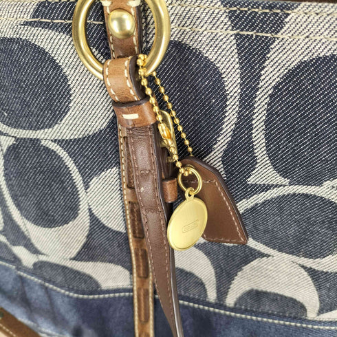 コーチ COACH デニム レザー シグネチャー トートバッグ レディース