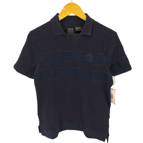 アルマーニエクスチェンジ ARMANI EXCHANGE 異素材 切り替え Vガゼット ポロシャツ メンズ import:XS