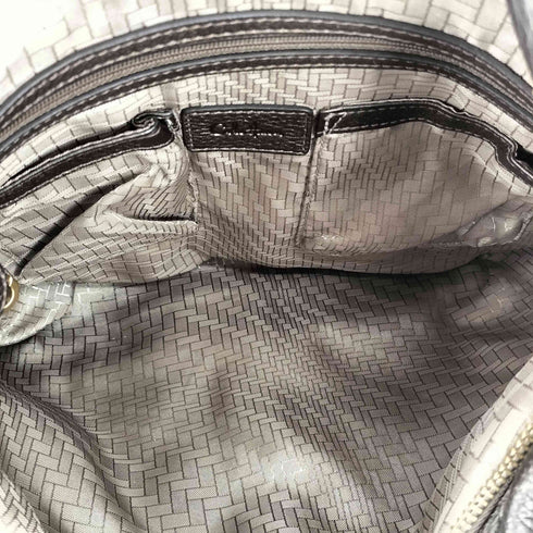 コールハーン COLE HAAN 00S シボレザー 光沢 ロゴストラップ ワンショルダーバック Y2K レディース