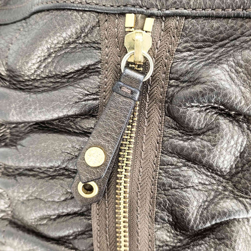コールハーン COLE HAAN 00S シボレザー 光沢 ロゴストラップ ワンショルダーバック Y2K レディース