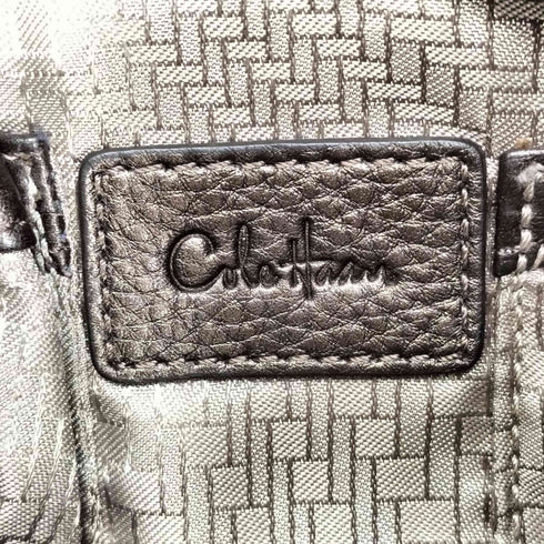 コールハーン COLE HAAN 00S シボレザー 光沢 ロゴストラップ ワンショルダーバック Y2K レディース