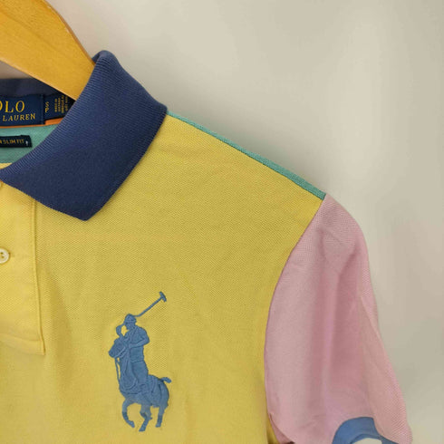 ポロラルフローレン POLO RALPH LAUREN CUSTOM SLIM FIT ビッグポニー 刺繍 マルチカラー ポロシャツ メンズ import:S
