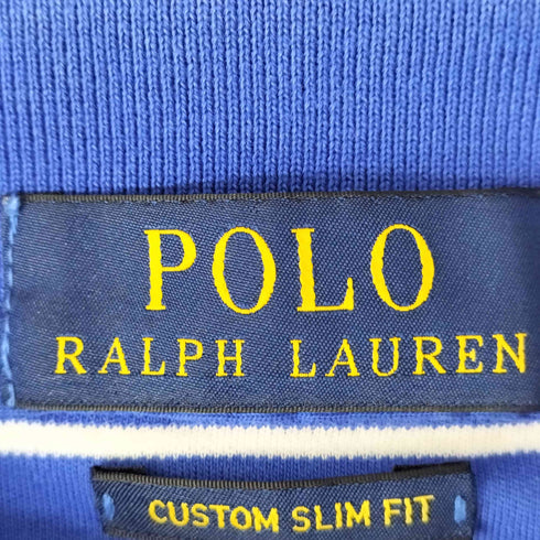 ポロラルフローレン POLO RALPH LAUREN CUSTOM SLIM FIT マルチポニー 刺繍 ボーダー ポロシャツ メンズ import:XS