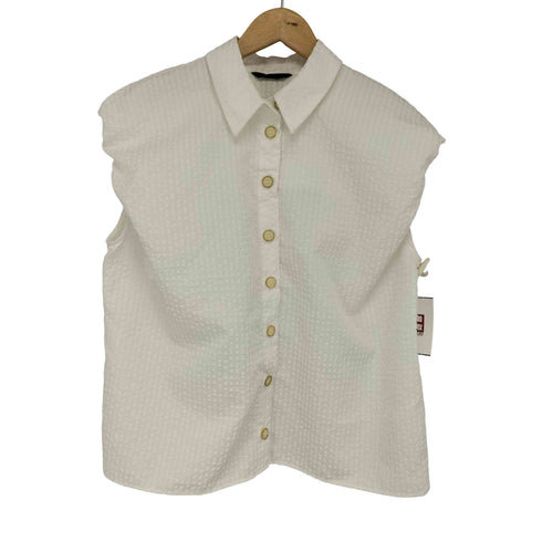 ザラ ZARA パフスリ-ブシャツ レディース import:M