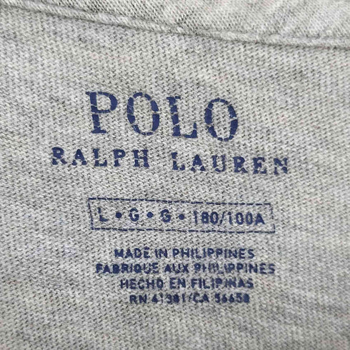 ポロラルフローレン POLO RALPH LAUREN 染み込み 三段 プリント 半袖 Tシャツ メンズ L