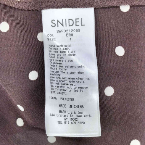 スナイデル snidel ギャザーパフスリーブドットワンピース レディース JPN:1