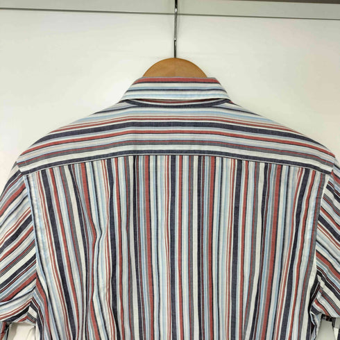 バーバリーブラックレーベル BURBERRY BLACK LABEL ホース刺繍 マルチストライプ 半袖 シャツ メンズ 2