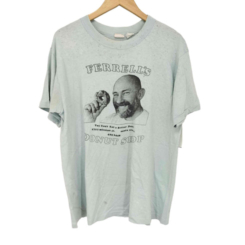 90s FERRELLS DONUT SHOP シングルステッチ クルーネック 半袖 プリントTシャツ メンズ import:L