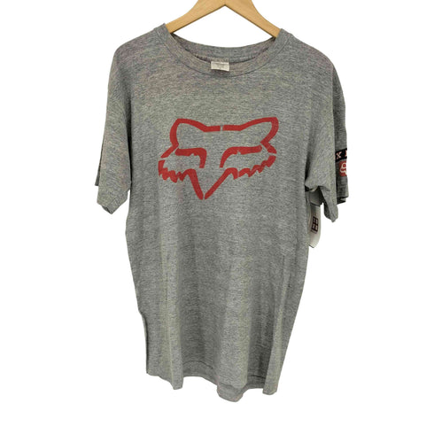 フィックス fox USA製 クルーネック 半袖 ロゴプリントTシャツ メンズ import:M