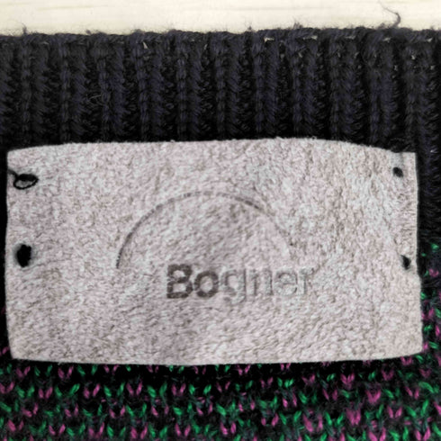 ボグナー BOGNER USA製 総柄 コットン クルーネック ニット ユニセックス レディース import:M