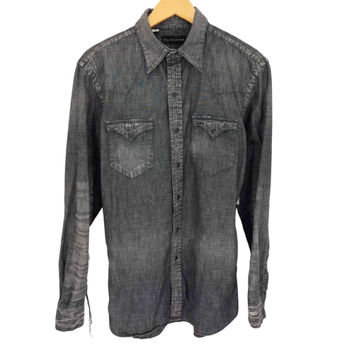 ラルフローレン RALPH LAUREN ウエスタン ブラック シャンブレー シャツ ワンピース Y2K レディース import:M