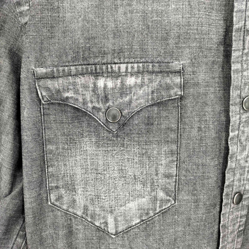 ラルフローレン RALPH LAUREN ウエスタン ブラック シャンブレー シャツ ワンピース Y2K レディース import:M