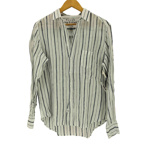 フランクアンドアイリーン Frank&Eileen FINBAR NVSL ストライプ フィンバー リネンシャツ レディース XS