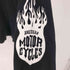 ハーレーダビッドソン HARLEY-DAVIDSON ファイヤーパターン袖 クロップド丈 ワッフルサーマル クルーネック長袖Tシャツ Y2K メンズ import:M