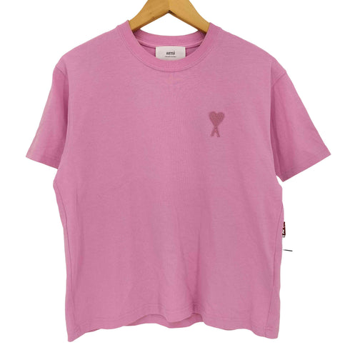 アミアレクサンドルマテュッシ AMI ALEXANDRE MATTIUSSI AMI DE COEUR T SHIRT ハートロゴ刺繍クルーネックTシャツ レディース import:XS