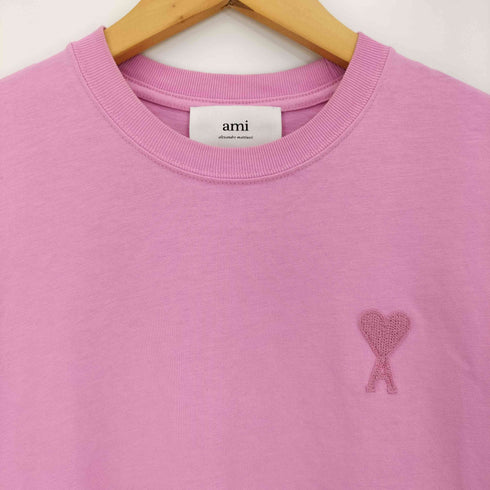 アミアレクサンドルマテュッシ AMI ALEXANDRE MATTIUSSI AMI DE COEUR T SHIRT ハートロゴ刺繍クルーネックTシャツ レディース import:XS