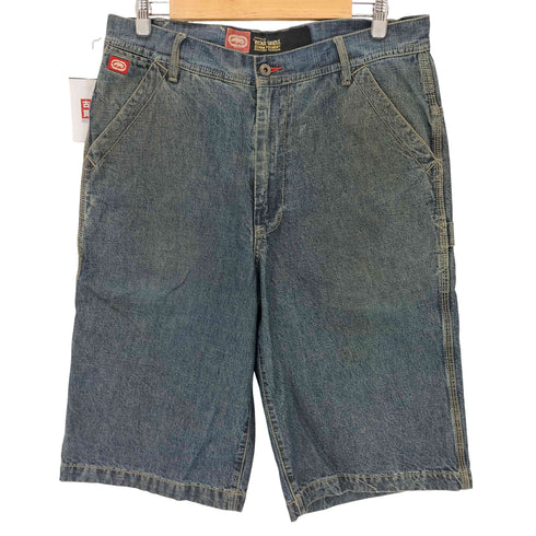 エコーアンリミテッド ECKO UNLTD 00s ポケットロゴ刺繍 ペインター デニムショーツ Y2K メンズ 34